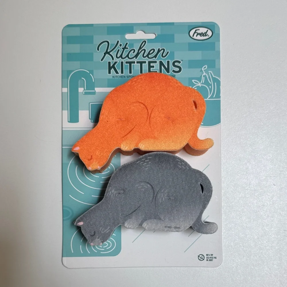 Fred Kitchen Kittens Orange and Gray Sponges